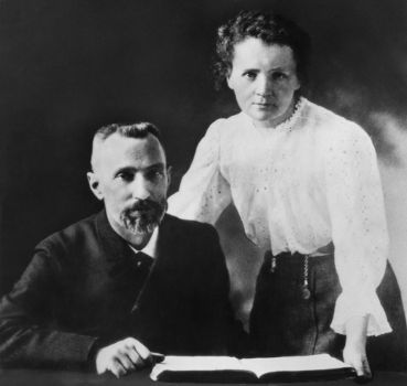 Marie com o marido e companheiro de pesquisas, Pierre Curie.