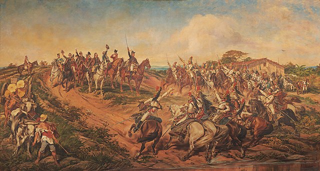 Quadro Independência ou Morte de Pedro Américo, retratando o momento da declaração da independência do Brasil.