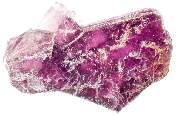Fragmento de lepidolita, minério que tem cerca de 3,5% em massa de óxido de rubídio.