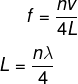 Substituição da fórmula do comprimento da onda em tubo fechado no harmônico na equação fundamental.