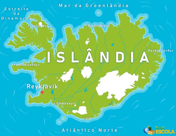Mapa da Islândia.