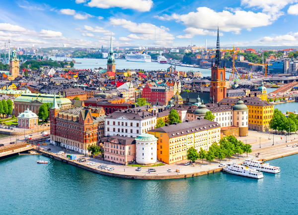 Paisagem de Estocolmo, na Suécia
