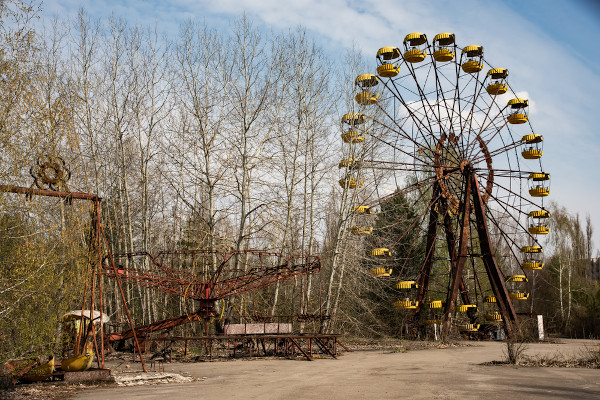 Parque de diversões construído na década de 1980 em Pripyat, cidade onde ocorreu o desastre de Chernobyl.
