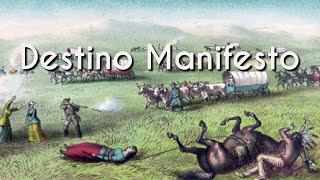 Texto"Destino Manifesto" próximo a uma representação do que é o Destino Manifesto.