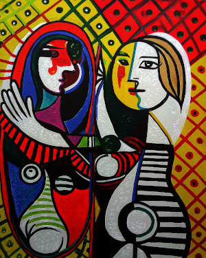  Mulher no espelho, Pablo Picasso.