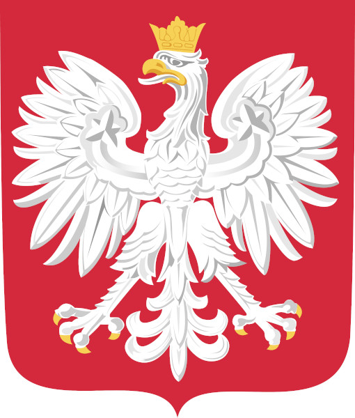 Brasão de armas polonês, o brasão cujas cores inspiraram a bandeira da Polônia.