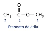 Fórmula estrutural do etanoato de etila