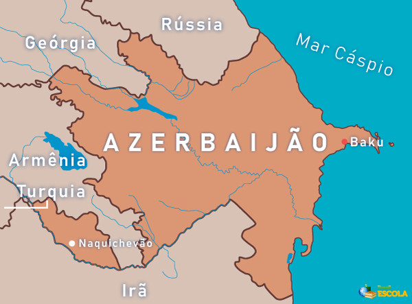 Mapa do Azerbaijão