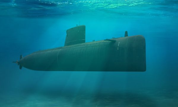 Submarino submerso.
