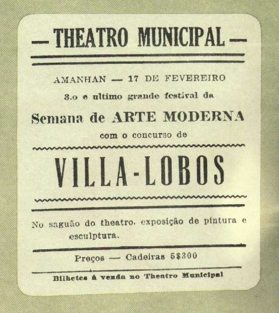 Cartaz da Semana de Arte Moderna de 1922.