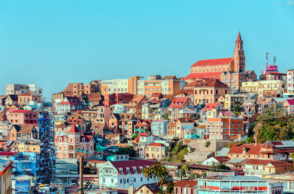Vista da cidade de Antananarivo, capital de Madagascar.[1]