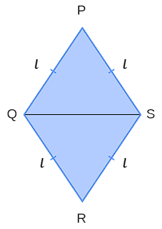 Representação das propriedades das diagonais de um losango.