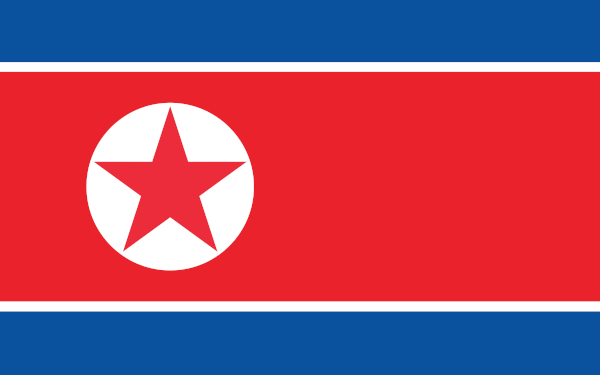 Bandeira da Coreia do Norte.
