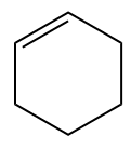 Estrutura utilizada na nomenclatura do hidrocarboneto ciclohexeno, um cicloalceno.