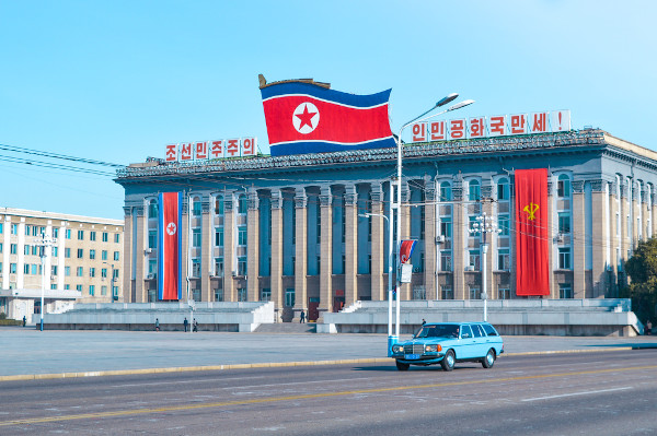 Vista do edifício que sedia o Partido dos Trabalhadores da Coreia, em Pyongyang, na Coreia do Norte.