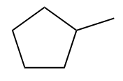 Estrutura utilizada na nomenclatura do hidrocarboneto metilciclopentano, um cicloalcano.