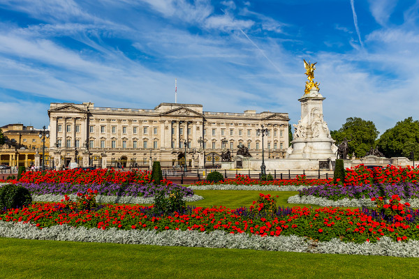 Vista do jardim do Palácio de Buckingham.