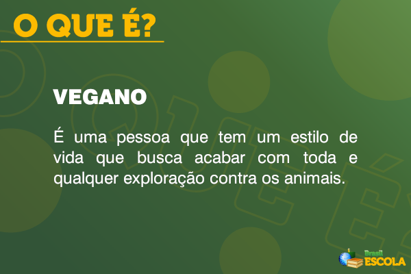 Definição de vegano.