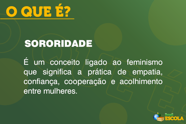 Quadro com o conceito de sororidade.