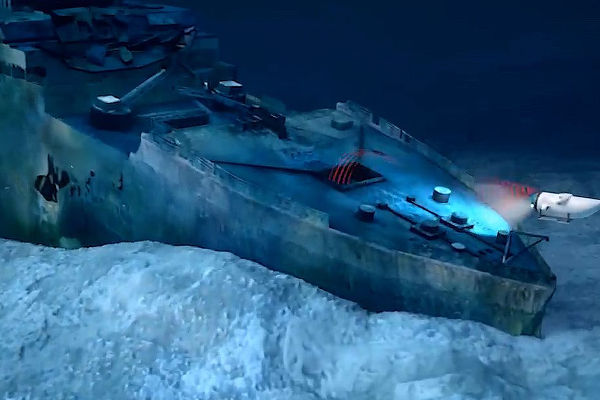 Submarino que visitava destroços do Titanic