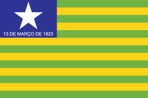 Bandeira do Piauí, estado do Nordeste.