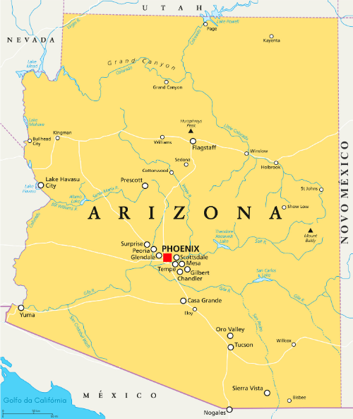 Mapa do Arizona