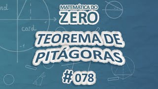 Texto"Matemática do Zero | Teorema de Pitágoras" em fundo azul.