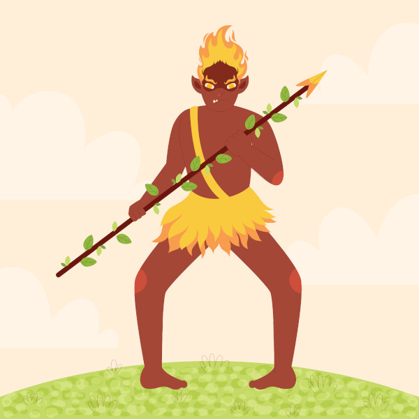 Ilustração do curupira, o protagonista de umas das principais lendas indígenas.