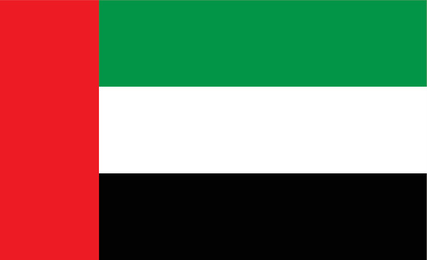 Bandeira dos Emirados Árabes Unidos.