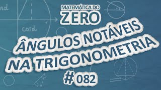 Escrito"Matemática do Zero | Ângulos notáveis na trigonometria" em fundo azul.