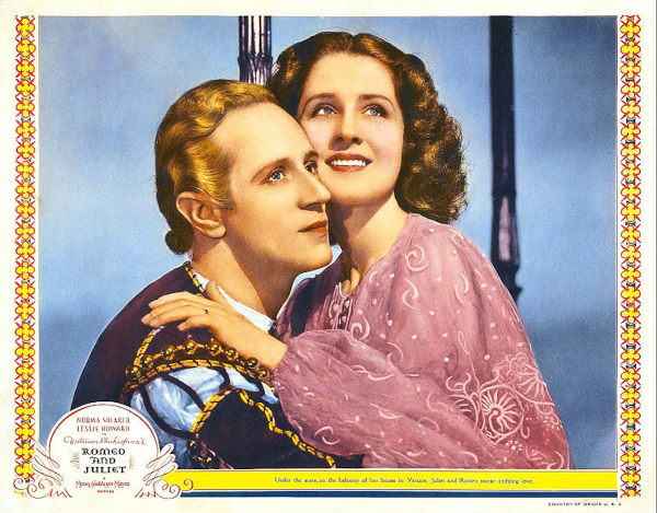 Cartaz do filme “Romeu e Julieta” (1936), de George Cukor, baseado na obra homônima de William Shakespeare.