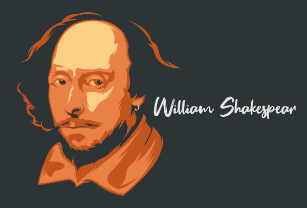 Ilustração de William Shakespeare, autor de “Romeu e Julieta” e o mais famoso escritor e dramaturgo de língua inglesa.