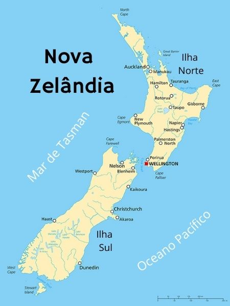 Mapa da Nova Zelândia