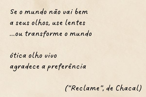 Poesia marginal de Chacal.