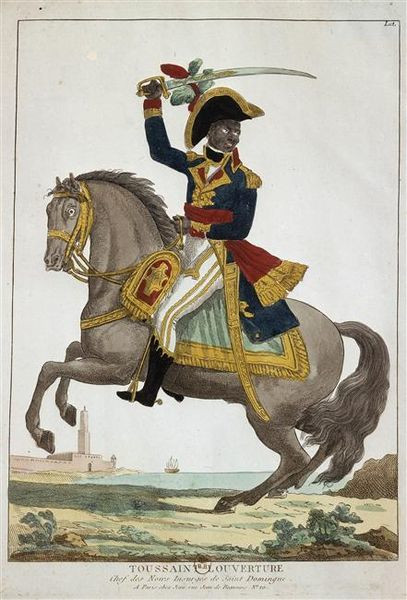 Toussaint Louverture, principal líder da Revolução Haitiana, em aquarela do início do século XIX.