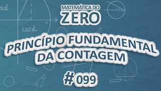 Escrito"Matemática do Zero | Princípio fundamental da contagem" em fundo azul.