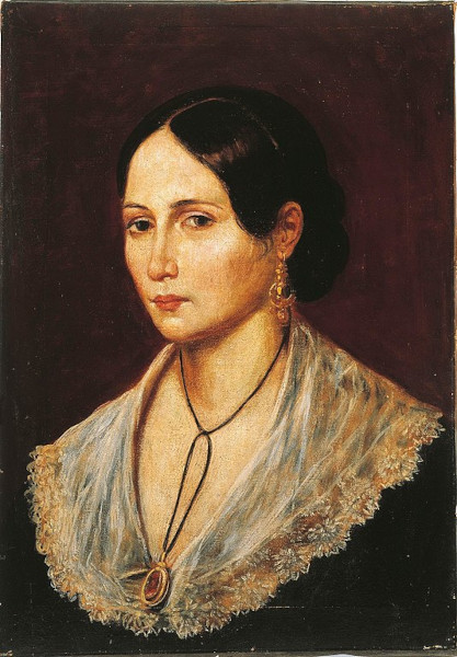 Pintura retratando Anita Garibaldi.