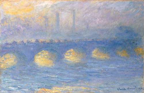 Quadro “Ponte Waterloo”, de Claude Monet, em alternativa de questão sobre o fauvismo.