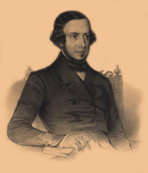 Retrato de Almeida Garrett feito por Pedro Augusto Guglielmi (1811-1854).