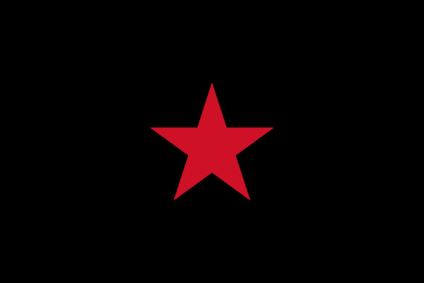 Bandeira do Exército Zapatista de Libertação Nacional, fundado em 1994 sob a influência do movimento zapatista.