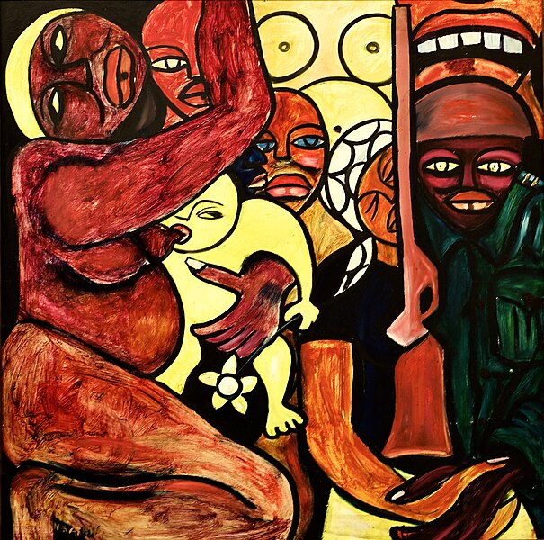 Obra de Malangatana, um dos principais artistas plásticos de Moçambique.