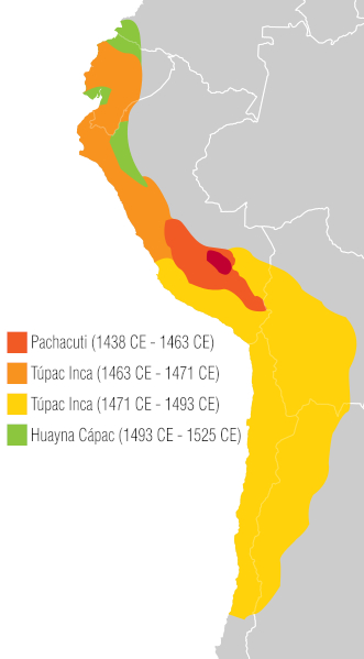 Mapa da localização dos incas.