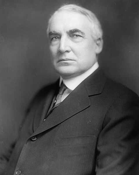 Retrato de Warren Gamaliel Harding, um dos presidentes dos Estados Unidos.