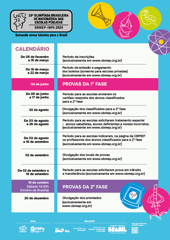 Datas da Obmep 2024