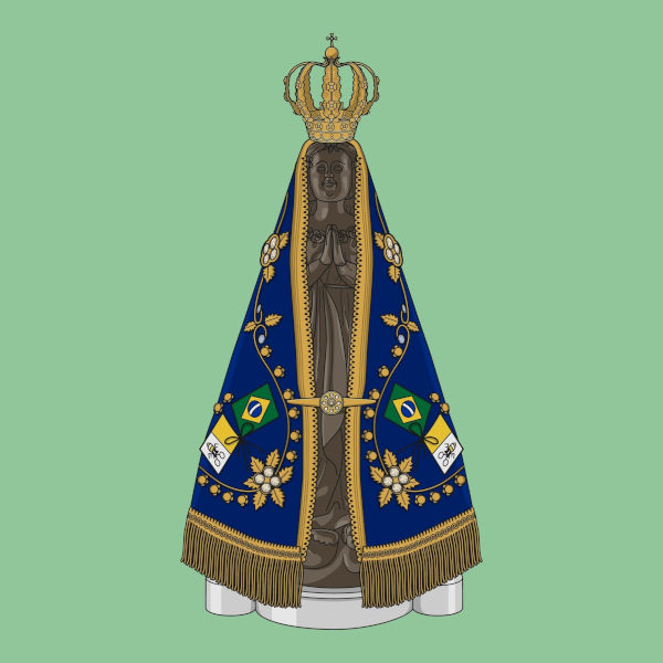 Representação da imagem de Nossa Senhora Aparecida.