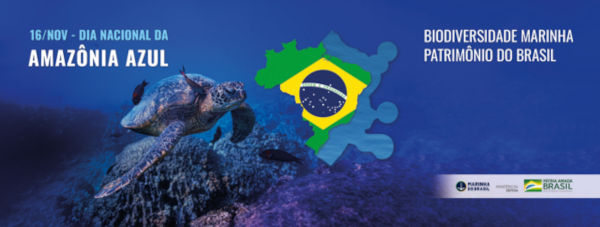 Campanha da Marinha do Brasil sobre o Dia da Amazônia Azul.