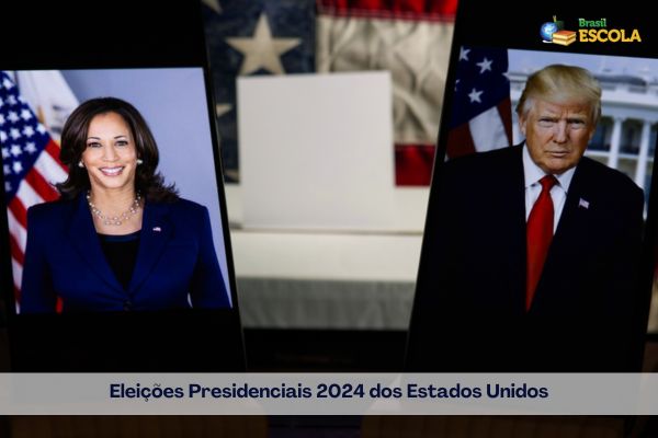 Kamala Harris à esquerda e Donald Trump à direita