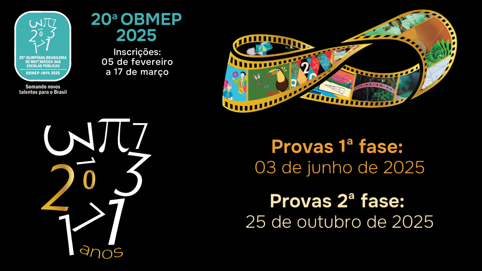 Imagem de divulgação das provas da Obmep 2025