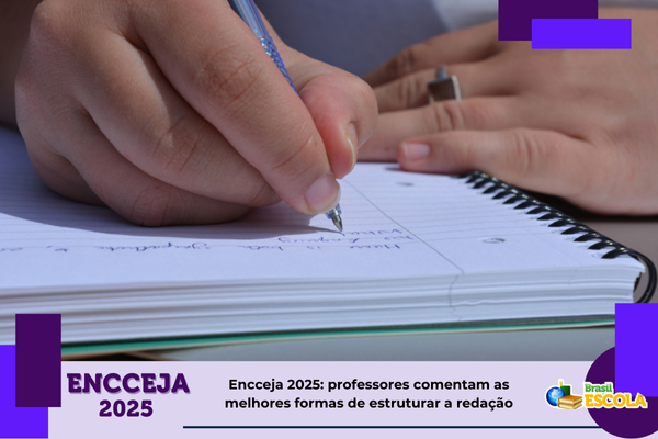 Foto: mão escrevendo em um papel. Texto: título da notícia