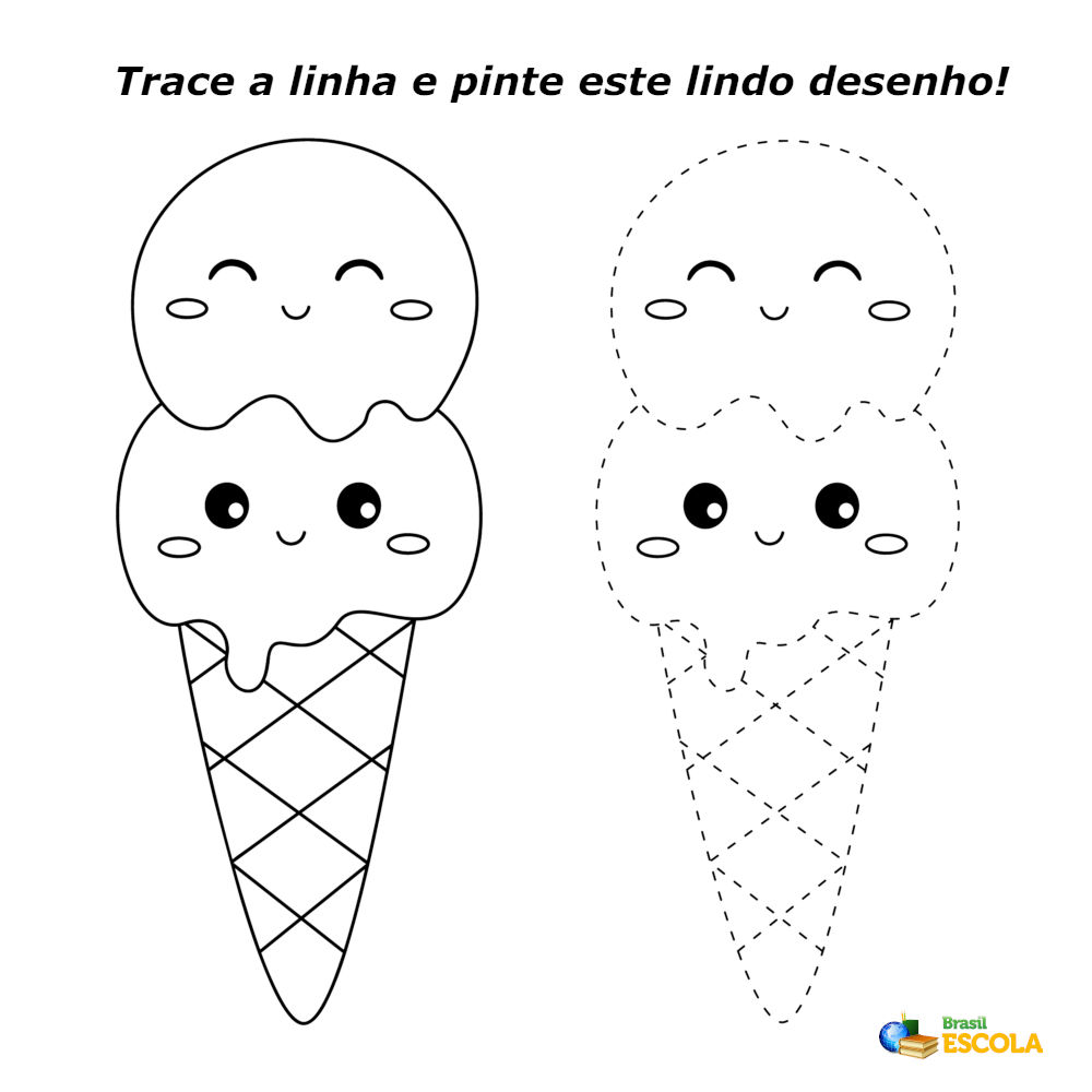 Desenho para colorir sorvete